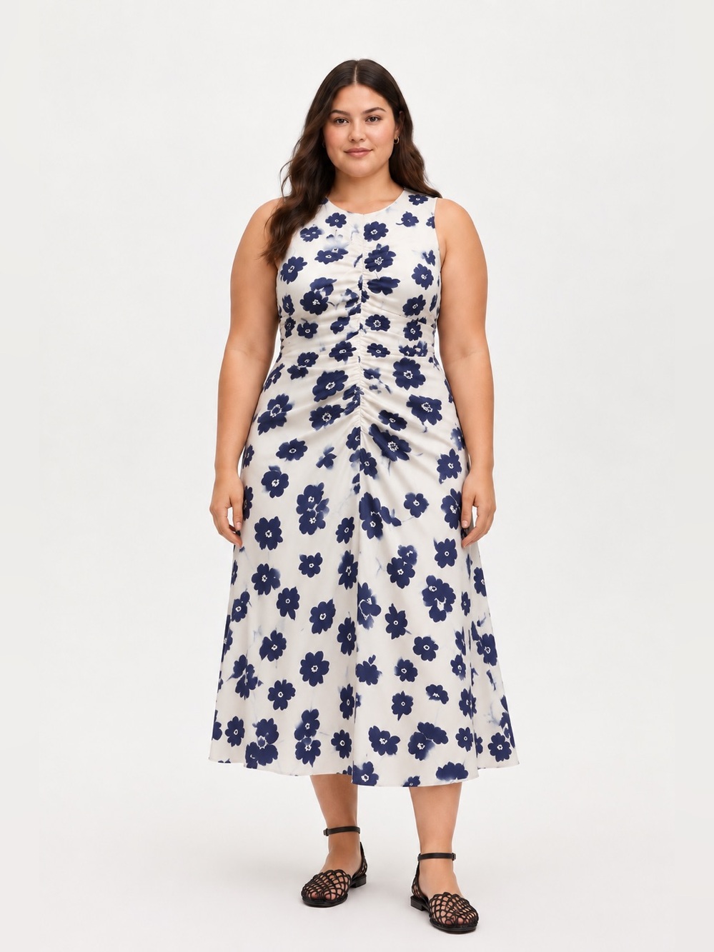 NWT J. CREW 2026 Plus Viscose Veranda Floral Modo Dress Smocked Back Sz 24